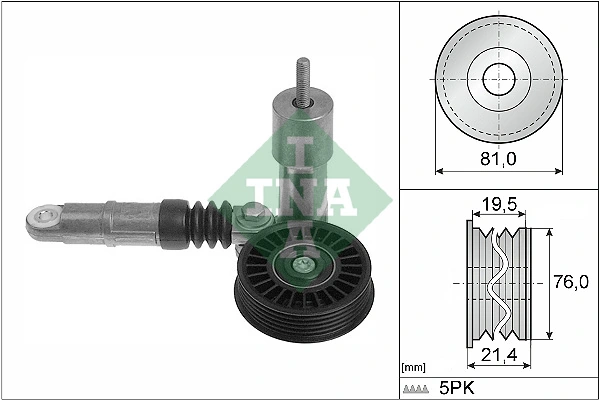 Belt Tensioner, V-ribbed belt